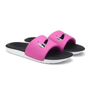 Nike Kawa Slide Sandal Little Girl Size Youth 4. Pink Black. New NWT